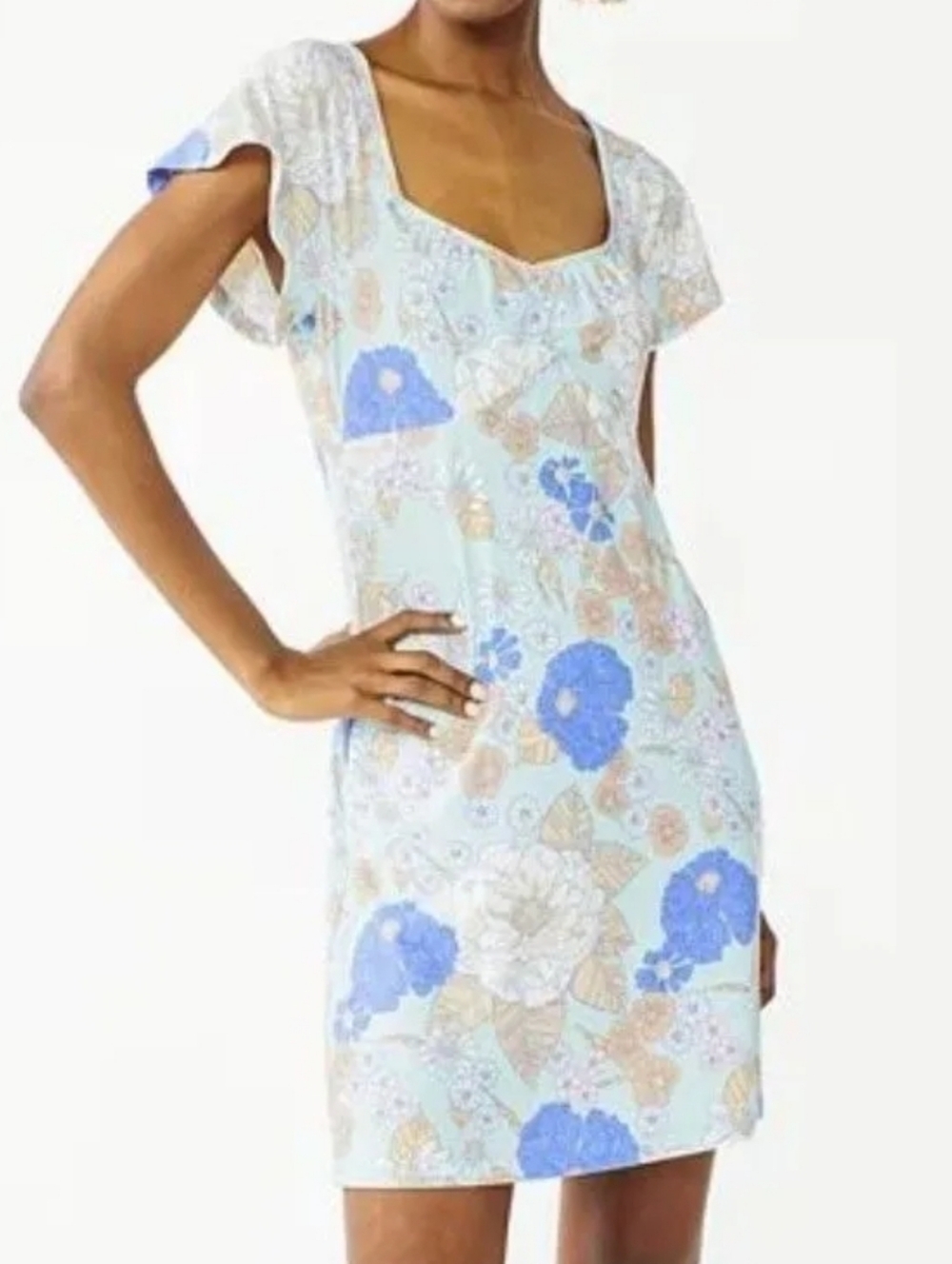 NWT SO Dress Buttery Soft Stretch Floral Pull-On Medium Babydoll Mini A-line